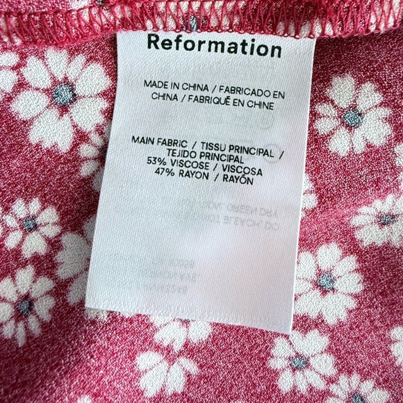 NWT REFORMATION CRIMINI DRESS JENNA Size 4 Red Floral Midi Summer Slit Boho Chic - Picture 12 of 16